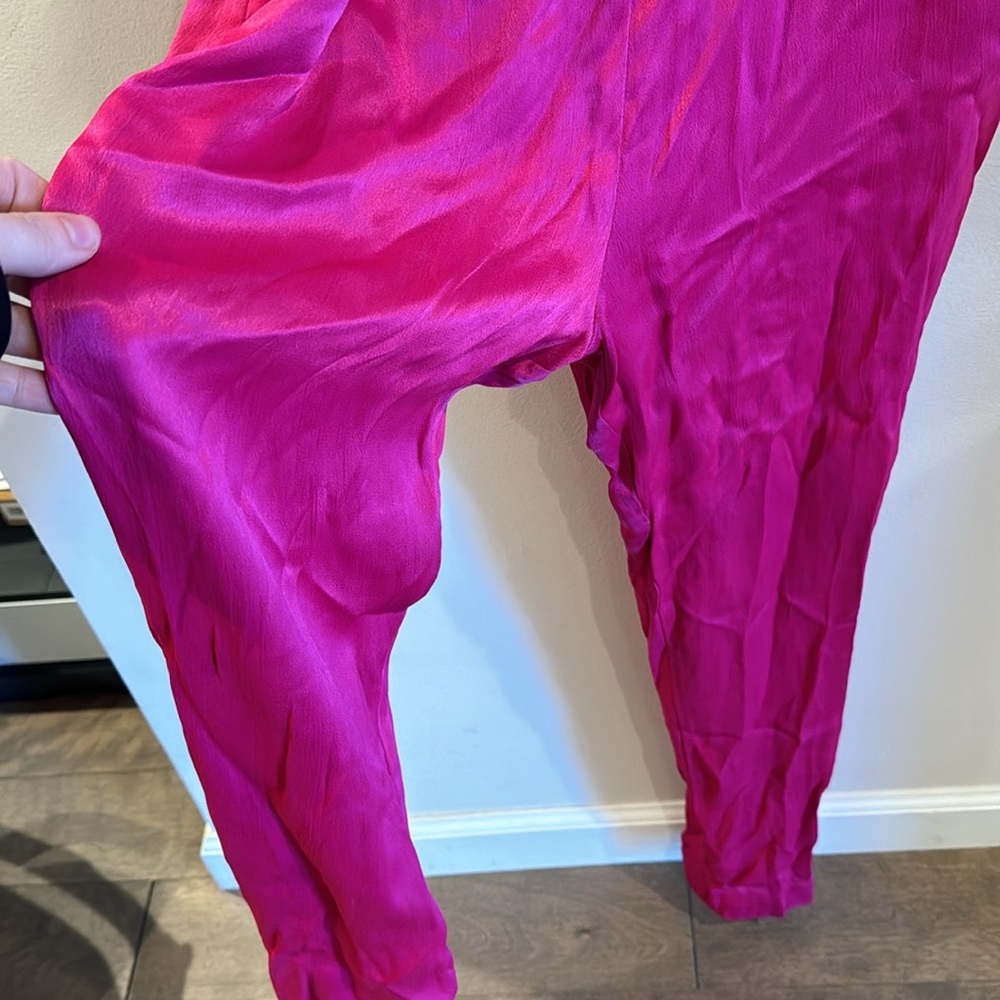 SAYLOR Raya Faux Feather-Trimmed Satin Jumpsuit small - Picture 9 of 12